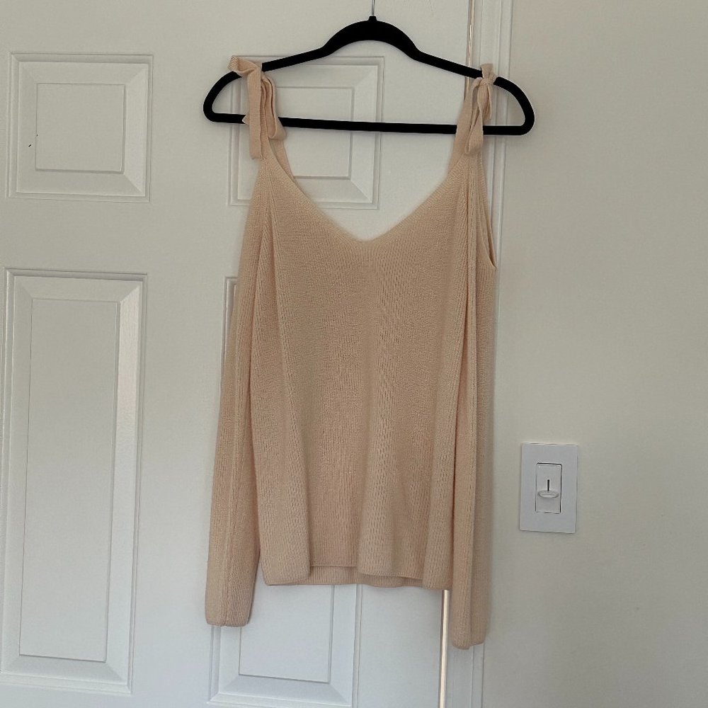 CLUB MONACO Open Shoulder Sweater with Tie Details